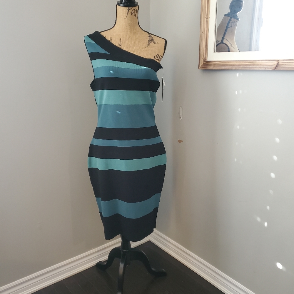 Andrew Marc - One shoulder mini dress